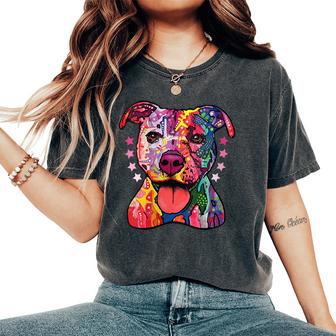 Donna Pitbull Rainbow Pitbull Regali Per Gli Amanti Dei Cani Con Collo A T-shirt comoda oversize da donna - Novitaregali