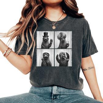Drôle Photomaton Fête Costume Phoque T-shirt oversize confortable pour femme - Cadeauxyz