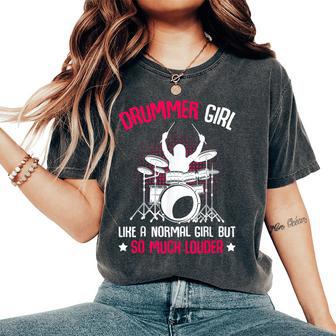 Drummer Girl Drumming Percussionist Drums Bambini Ragazze T-shirt comoda oversize da donna - Novitaregali