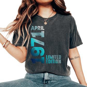 Edición Limitada Abril 1971 Cumpleaños Cuello Camiseta extragrande cómoda para mujer - Regaloses