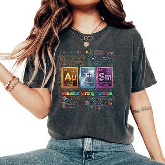 Elementos De Conciencia Del Autismo Tabla Periódica Asd Único Fuerte Cuello Camiseta extragrande cómoda para mujer - Regaloses