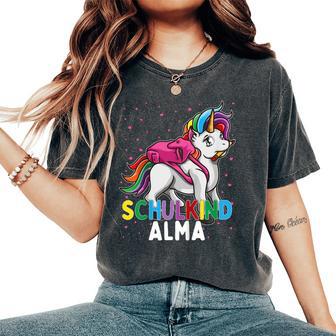 Enfant Licorne Alma Pour Enfant D'écolier Prénom Fille T-shirt oversize confortable pour femme - Cadeauxyz