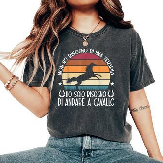 Equitazione Cavallo Maglia Cavalli Divertenti Frasi Ragazza T-shirt comoda oversize da donna - Novitaregali