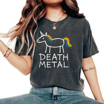 Unicorn Death Metal Rainbow Metalhead Women's Oversized Comfort T-Shirt | Seseable UK