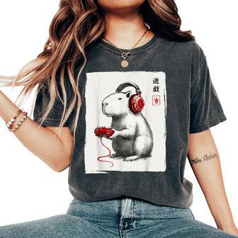 Gamer Arte Giapponese Uomini Donne Adolescenti Bambini Divertente Capibara T-shirt comoda oversize da donna - Novitaregali