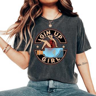 Gin Pin-Up Girl Rockabilly Hotrod Rock'n Roll Gin Gioco Di Parole T-shirt comoda oversize da donna - Novitaregali