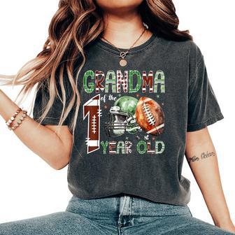 Grandma Of The 1 Year Old Football Lover 1St Birthday Boy Women's Oversized Comfort T-Shirt - Thegiftio UK