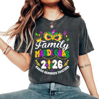 Groovy Family Mardi Gras 2026 Mask Matching Family Parade Women's Oversized Comfort T-Shirt - Thegiftio UK