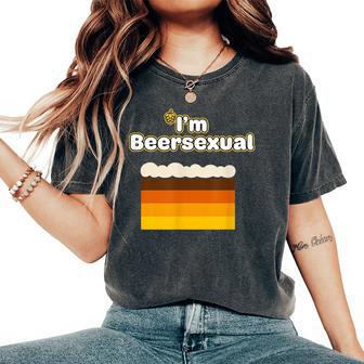 I'm Beersexual Divertida Bandera Del Orgullo Para Amantes De La Cerveza Camiseta extragrande cómoda para mujer - Regaloses