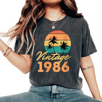 Intage 1986 Nació Cumpleaños Retro Cuello Camiseta extragrande cómoda para mujer - Regaloses