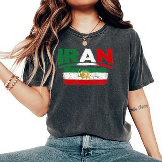 Iran Lionun Flagiranpersianflag Of Iran 長袖tシャツ レディースオーバーサイズコンフォートTシャツ - Kawaiitshirt