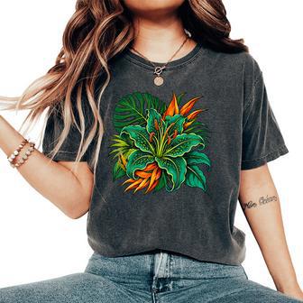 Jungle Florale Exotiqueert Forêt Tropicale T-shirt oversize confortable pour femme - Cadeauxyz