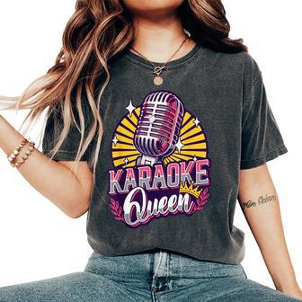Karaoke Queen Karaoke Singer Microphone Karaoke Women's Oversized Comfort T-Shirt - Thegiftio UK