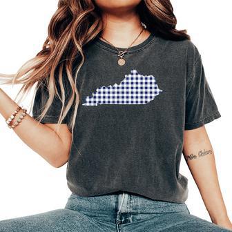 Kentucky Ky Cute Plaid Style Womens Women's Oversized Comfort T-Shirt | Seseable UK
