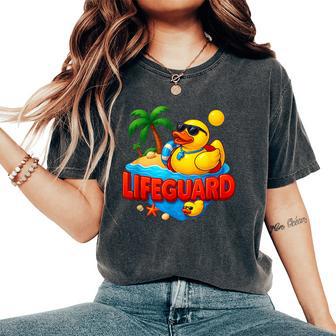 Lifeguards Rubber Duck Beach Summer Sunglasses Pool Women's Oversized Comfort T-Shirt - Thegiftio UK