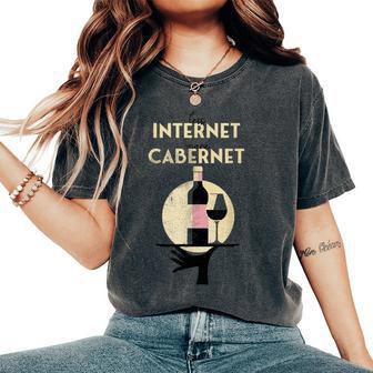 Meno Internet Altre Citazioniulino Cabernet Wine Tasting Friends T-shirt comoda oversize da donna - Novitaregali