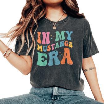 In My Mustangs Era Back To School Spirit Game Retro Groovy Women's Oversized Comfort T-Shirt - Thegiftio UK
