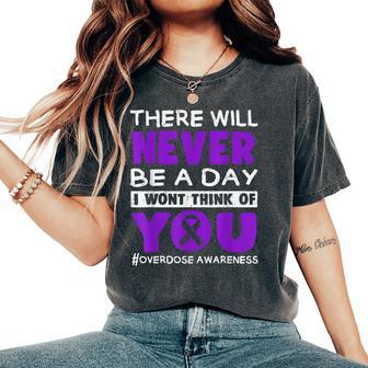 Overdose Awareness Month Ribbon Purple Support Women Women's Oversized Comfort T-Shirt - Thegiftio UK