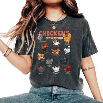 Poulets Du Monde Animaux De La Ferme T-shirt oversize confortable pour femme - Cadeauxyz