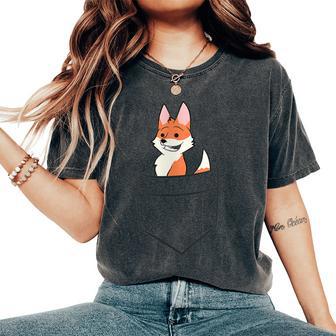Renard Dans La Poche Mignon Bébé Renard Dans La Poche T-shirt oversize confortable pour femme - Cadeauxyz