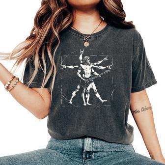 Retroitruvio Man Guitar Rock Guitar Camiseta extragrande cómoda para mujer - Regaloses