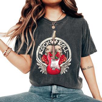 Lets Rock & Roll Mainqueletteintage Rétro Rock Concert T-shirt oversize confortable pour femme - Cadeauxyz
