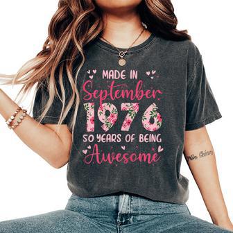 Septembre 1976 Cool Cadeau Anniversaire 50 Ans Pour S T-shirt oversize confortable pour femme - Cadeauxyz