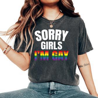 Sorry Girls I'm Gay Lgbt Gay Pride Bandiera Arcobaleno Lgbtq T-shirt comoda oversize da donna - Novitaregali