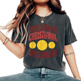 Stile Retrò Invecchiato Freetown Christiania Hippie Pace T-shirt comoda oversize da donna - Novitaregali