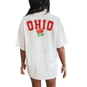 State Of Ohio Flower Women's Oversized Comfort T-Shirt Back Print - Thegiftio UK