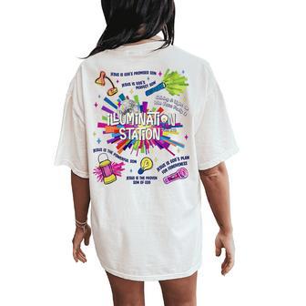 Women's Illumination Station Vbs 2026 Bible School Christian Lights Women's Oversized Comfort T-Shirt Back Print - Thegiftio UK