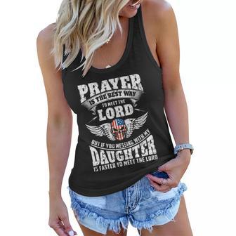 If You Messing With My Daughter Christmas Ideas For Mom Women Flowy Tank | Seseable UK