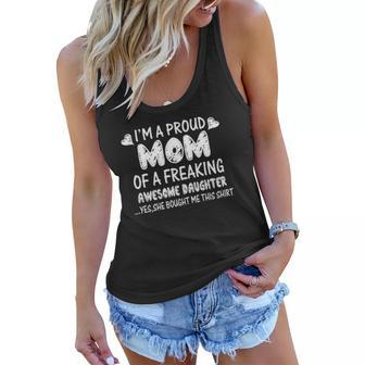 Proud Mom Of Freaking Daughter Christmas Ideas For Mom Women Flowy Tank | Seseable UK