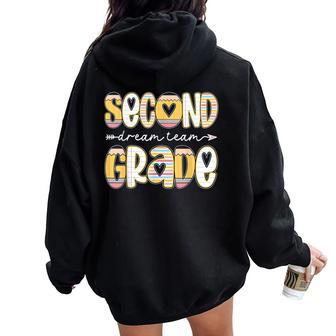 2Nd Grade Dream Team Back To School Teacher Student Kids Women Oversized Hoodie Back Print | Seseable UK
