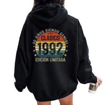 30 Años Cumpleaños Regalo Hombre Intage Hecho En 1992 Women Oversized Hoodie Back Print - Regaloses
