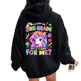 3Rd Grade For Girls Back To School First Day Of Third Grade Women Oversized Hoodie Back Print - Thegiftio UK