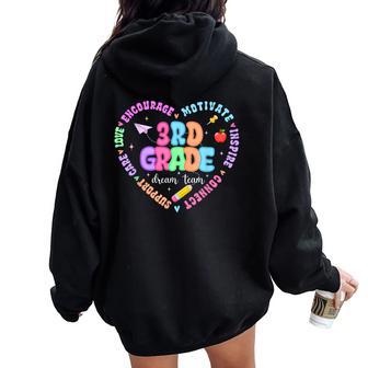 3Rd Grade Teacher Team Back To School Third Grade Teachers Women Oversized Hoodie Back Print - Thegiftio UK