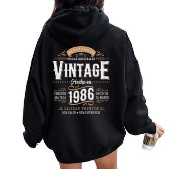 40º Cumpleaños Regalo 40 Años Hombre Intage 1986 Women Oversized Hoodie Back Print - Regaloses