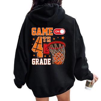 4Th Grade Basketball Back To School Fourth Grade Boys Kids Women Oversized Hoodie Back Print - Thegiftio UK