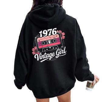 50 Años Intage 1976 Cumpleaños 50 Retro 1976 Cuello Women Oversized Hoodie Back Print - Regaloses