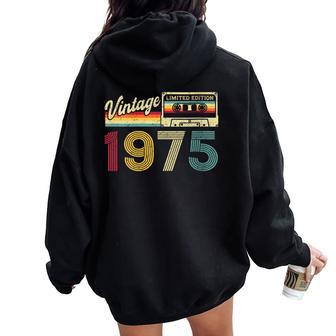51 Cumpleaños 51 Años Hombre Intage 1975 Regalo Cuello Women Oversized Hoodie Back Print - Regaloses