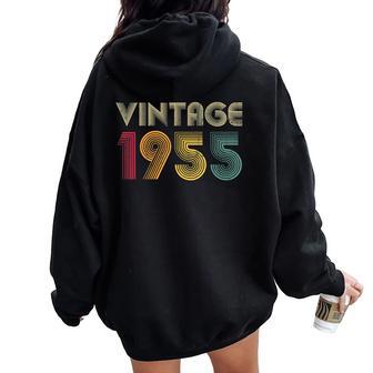 67Th Birthday For 1955Intage Retro Best Of Felpa con cappuccio oversize da donna con stampa posteriore - Novitaregali