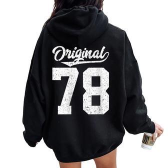 78 Cumpleaños Yetenta Y Ocho Originales Cuello Women Oversized Hoodie Back Print - Regaloses