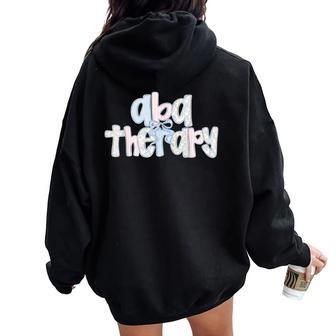 Aba Therapy Coquette Bow Pastel Themed Nurse Life Women Oversized Hoodie Back Print - Thegiftio UK