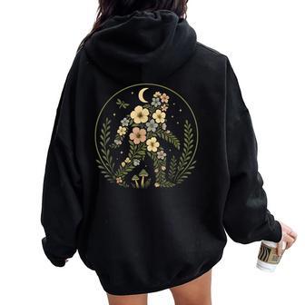 Abstract Floral Bigfoot For Sasquatch Flower Forest Women Oversized Hoodie Back Print - Thegiftio UK