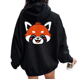 Animales Pandas Rojos Gracioso Lindoimple Panda Rojo Women Oversized Hoodie Back Print - Regaloses
