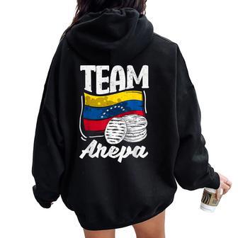 Arepa For Colombia Venezuela Arepas Quote Colombian Venezuelan Food Women Oversized Hoodie Back Print - Thegiftio UK