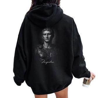 Augusto Emperador Romano Antigua Roma Retrato Women Oversized Hoodie Back Print - Regaloses