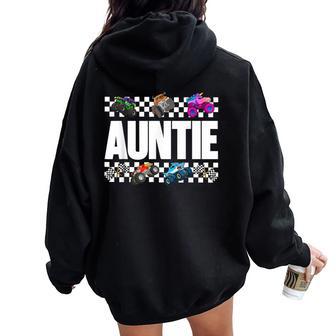 Auntie Monster Truck Family Crew Birthday Matching Women Women Oversized Hoodie Back Print | Seseable UK