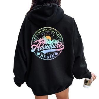 Back To School Let Kindergarten Adventure Begin Teacher Boys Women Oversized Hoodie Back Print - Thegiftio UK